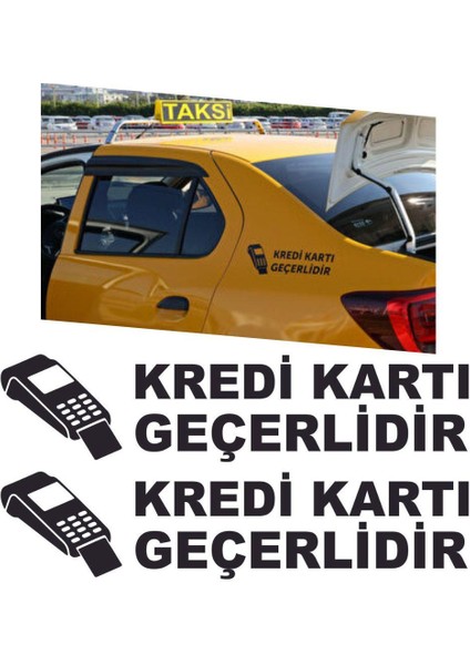 Ticari Taksi Kredi Kartı Geçerlidir Sticker (2 Adet) modelleri