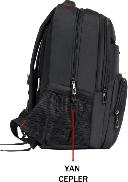 Okul ve Günlük Siyah Erkek Sırt Çantası USB Type-C Aparat Ortopedik Sırt ve Omuz Askısı 14 Inç modelleri