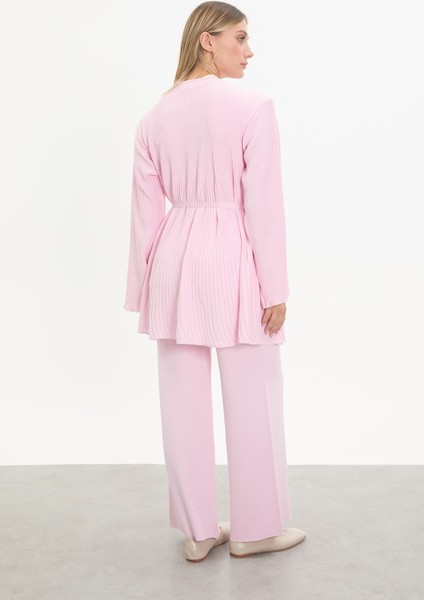 Merserize Kuşaklı Pliseli Takım modelleri