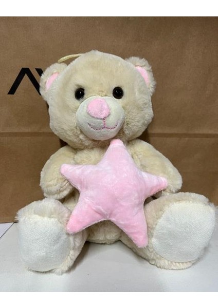 Oyuncak Peluş Sevimli Uyku Arkadaşı Yıldızlı Ayıcık 26 cm