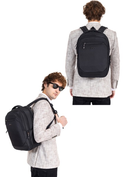 Erkek Sırt Çantası Okul Iş Günlük Kullanım USB Aparat Ortopedik Sırt ve Omuz Askısı 14 Inç