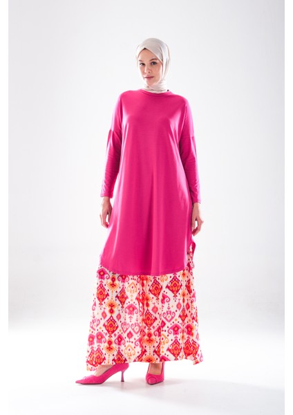 2272_KADIN Etnik Desenli Cepli Pamuk Dokuma Pantolon Etek – Rahat Kesim Uzun Etek Pantolon fiyatları