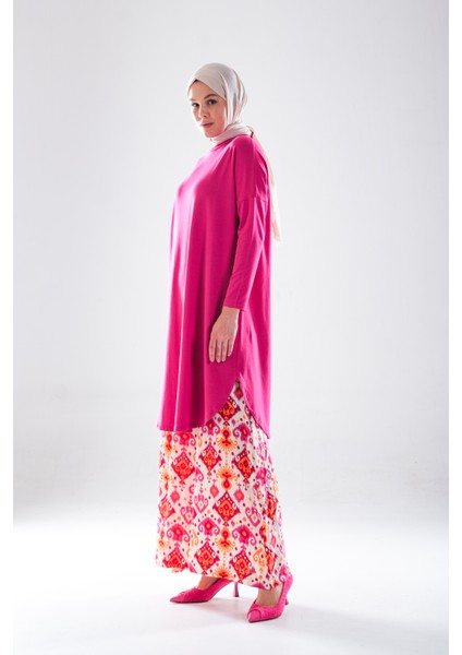 2272_KADIN Etnik Desenli Cepli Pamuk Dokuma Pantolon Etek – Rahat Kesim Uzun Etek Pantolon fırsatları