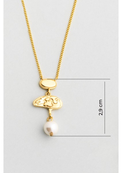 Lucia 18 Ayar Sarı Altın Kaplama 46 cm Gümüş Inci Kolye modelleri