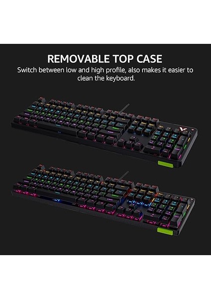 V500PRO Mekanik Oyun Klavyesi, 104 Anti-Gölgelenme Tuşu, Özelleştirilebilir Rgb Arka Aydınlatma, Multimedya Kısayol Tuşları, Çıkar fırsatları