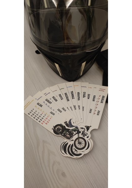 2026 Motosiklet Ayraç Takvimi Motosiklet Temalı Özel Tasarım Ayraç Takvim