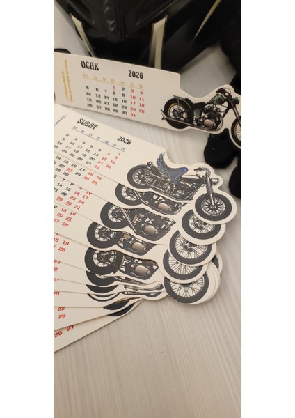 2026 Motosiklet Ayraç Takvimi Motosiklet Temalı Özel Tasarım Ayraç Takvim fırsatları