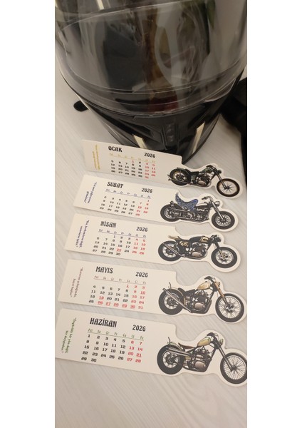 2026 Motosiklet Ayraç Takvimi Motosiklet Temalı Özel Tasarım Ayraç Takvim
