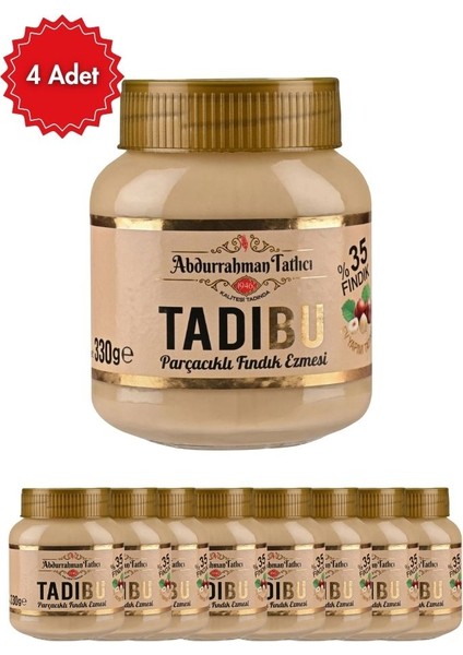 Tadıbu Parçacıklı Fındık Ezmesi 330 G | 4/8/12/16 Adet Seçenekleriyle | Kahvaltı ve Tatlılar Için Lezzetli Krem Ezme