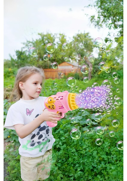 Neşeli Ördek Baloncuk Tabancası – 23 Halkalı, Pilli, Köpük Saçan Oyuncak Tabanca fiyatları