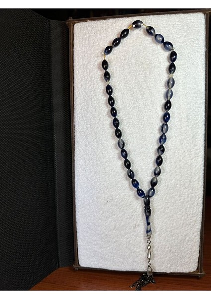 Toz Kehribar Tesbih Lacivert Renk Fosforlu T-241 fırsatları