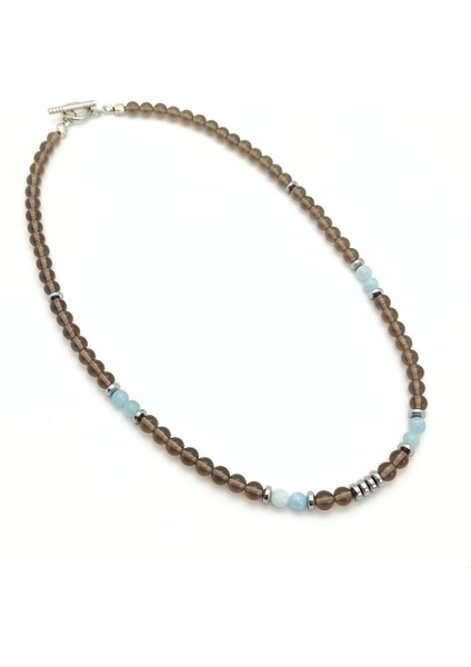 Dumanlı Kuvars ve Akuamarin Erkek Kolye fiyatları