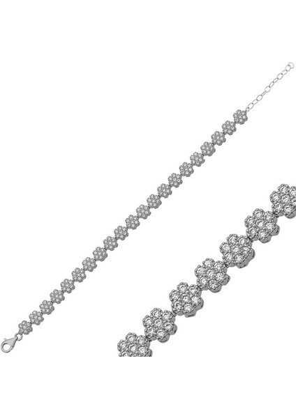 925 Ayar Gümüş Çiçek Bileklik T3879 (802802)