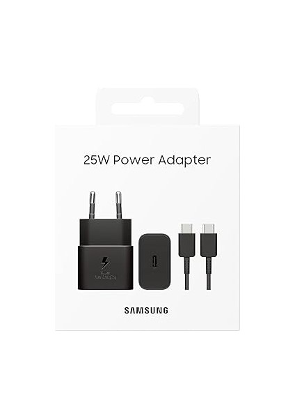 Hızlı Şarj Adaptörü, Enerji Tasarruflu Şarj Cihazı, Usb-C Veri Kablosu, 25 Watt, Siyah, EP-T2510X indirimleri