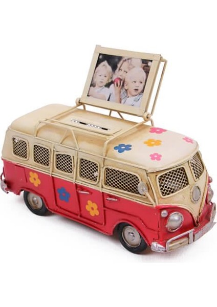 Dekoratif Metal Minibüs Çerçeveli ve Kumbaralı (802802) modelleri