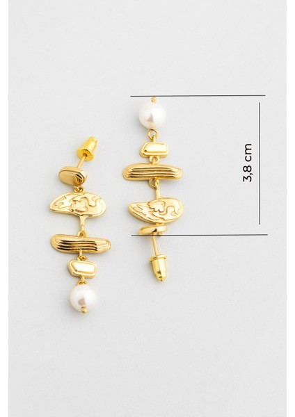 Lucia 18 Ayar Sarı Altın Kaplama Gümüş Inci Küpe modelleri