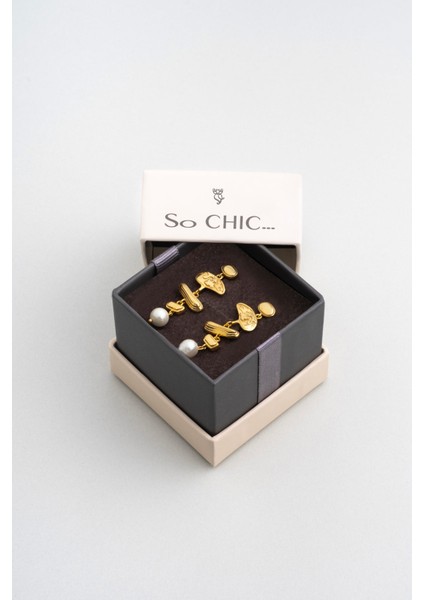 Lucia 18 Ayar Sarı Altın Kaplama Gümüş Inci Küpe indirimleri