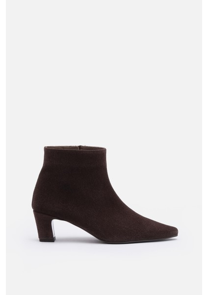 Bestyle Lorra Kadın Acı Kahve %100 Gerçek Deri Sivri Burun Bot