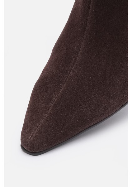 Bestyle Lorra Kadın Acı Kahve %100 Gerçek Deri Sivri Burun Bot