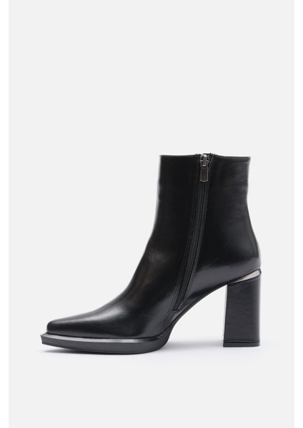 Bestyle Ludo Kadın Siyah Gerçek Deri Topuklu Bot modelleri