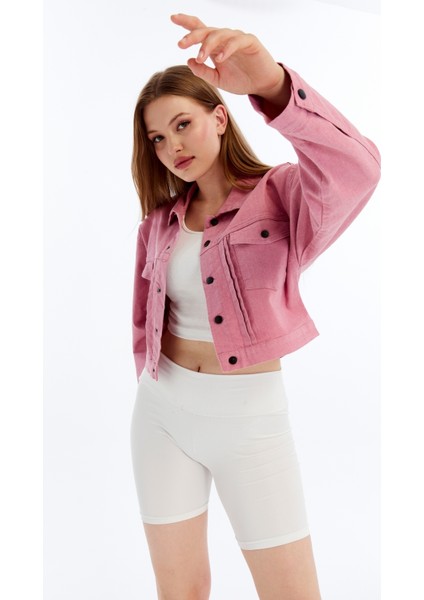 Kadın Bomber Gabardin Ceket Çıt Çıt Düğmeli Kolej Kot Ceket Cepli Renkli Kolay Kombinlenebilen Ceket fiyatları