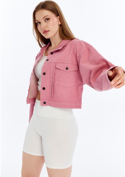 Kadın Bomber Gabardin Ceket Çıt Çıt Düğmeli Kolej Kot Ceket Cepli Renkli Kolay Kombinlenebilen Ceket indirimleri
