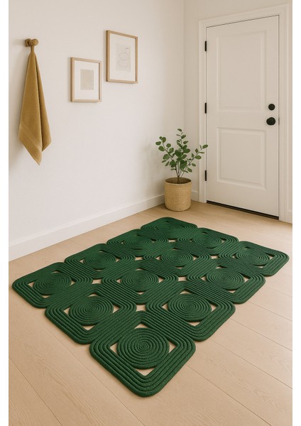 Solena Jüt Hasır Dikdörtgen Şık Kilim Halı Paspas Yolluk Evinizi Şımartın Tarzınızı Yansıtın