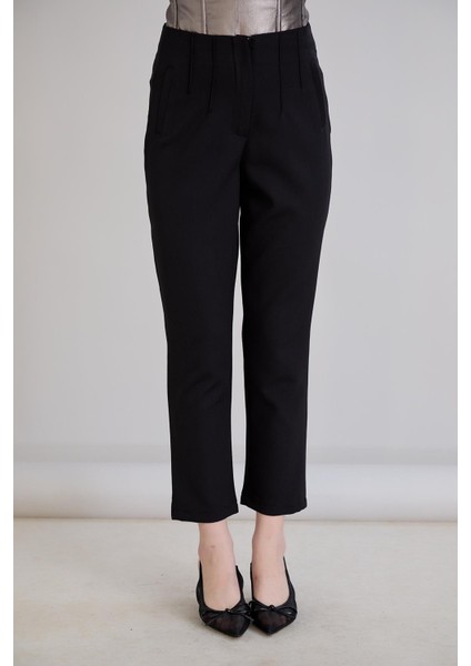 Bel Nervürlü Kemersiz Sahte Cep Detaylı Cigarette Pantolon indirimleri