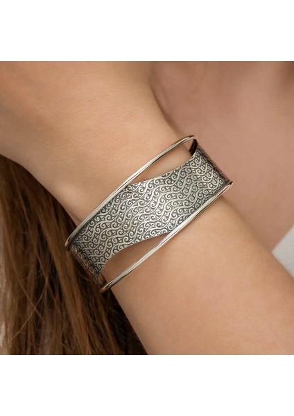 925 Ayar Gümüş Eskitme Desenli Bilezik T6120 (802802) indirimleri