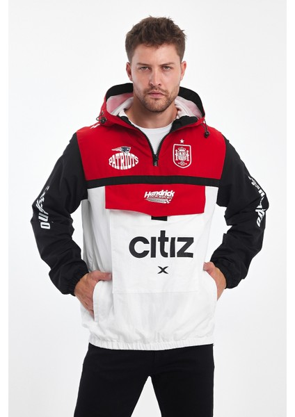 Erkek Baskılı Iki Renk Fermuarlı Motorcu Yağmurluk Su Geçirmez Yarışçı Ceket Baskılı Kolej Mont fiyatları