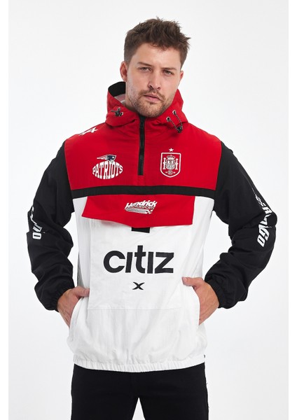 Erkek Baskılı Iki Renk Fermuarlı Motorcu Yağmurluk Su Geçirmez Yarışçı Ceket Baskılı Kolej Mont indirimleri