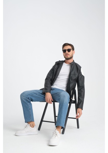 Erkek Fit Kalıp Motorcu Mont Düz Yarışçı Ceket Kolej Mont modelleri