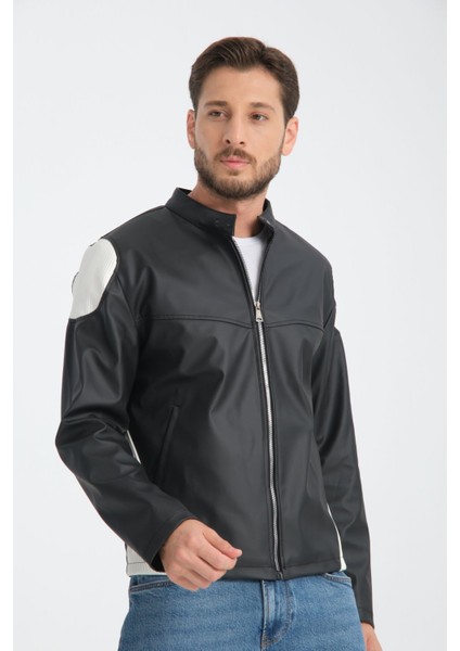 Erkek Fit Kalıp Motorcu Mont Düz Yarışçı Ceket Kolej Mont indirimleri