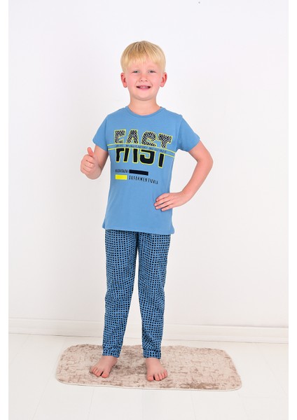 Erkek Çocuk 3'lü %100 Pamuklu 10-11-12 Yaş Pijama Takımı MODEL:104 fırsatları