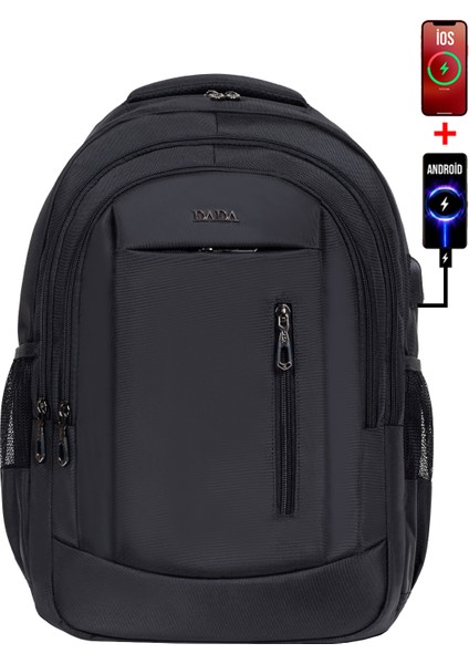 Okul ve Günlük Siyah Erkek Sırt Çantası USB Type-C Aparat Ortopedik Sırt ve Omuz Askısı 14-15,6 Inç fiyatları