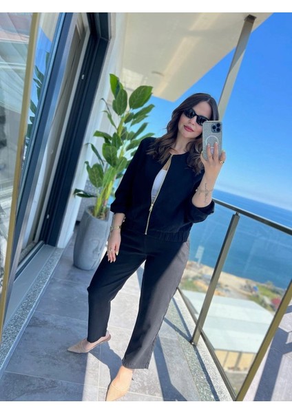 Mdb Kadın Uzun Kollu Önden Fermuarlı Modal Ceket ve Pantolon Ikili Takım fiyatları