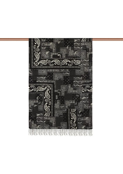 Ipekevi Desenli Ipek Şal - Patchwork Desenli - Siyah fiyatları