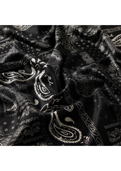 Ipekevi Desenli Ipek Şal - Patchwork Desenli - Siyah modelleri