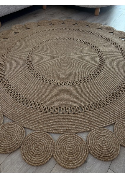 Girasole Jüt Halatlı Yuvarlak Hasır Kilim – Doğal El Dokuması Dekoratif Model modelleri