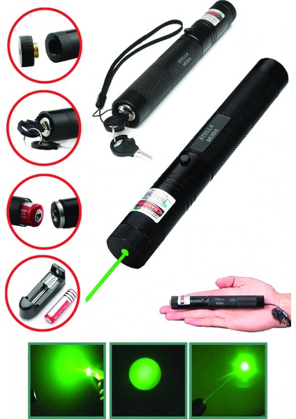 Şarjlı Yeşil Lazer Pointer 100 Mw (5148) fiyatları