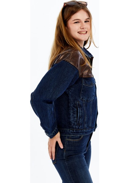 Kadın Standart Kot Ceket Deri Niş Özgün Tasarım Günlük Sokak Sitili Model Bomber Mont Kolej Ceket indirimleri