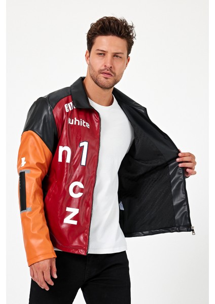 Erkek Oversize Baskılı Motorcu Montu Fermuarlı Yarışçı Ceketi Astarlı Garnili Kolej Bomber Mont fiyatları
