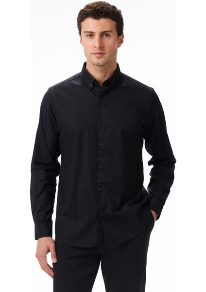 Erkek Siyah Slim Fit Gömlek W57310T.0TB