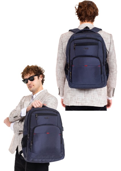 Okul ve Günlük Erkek Sırt Çantası USB Type-C Aparat Ortopedik Sırt ve Omuz Askısı 14-15,6 Inç