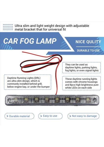 En yeni 2pcs Yüksek Kaliteli Süper Beyaz 8 LED Gündüz Koşu Işıkları 12V DC Far Evrensel Park Lambası 12V (Yurt Dışından)