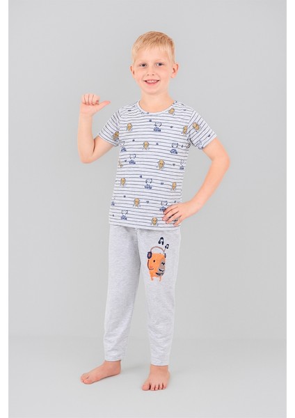 Erkek Çocuk 3'lü %100 Pamuklu 4-5-6 Yaş Pijama Takımı MODEL:110 modelleri