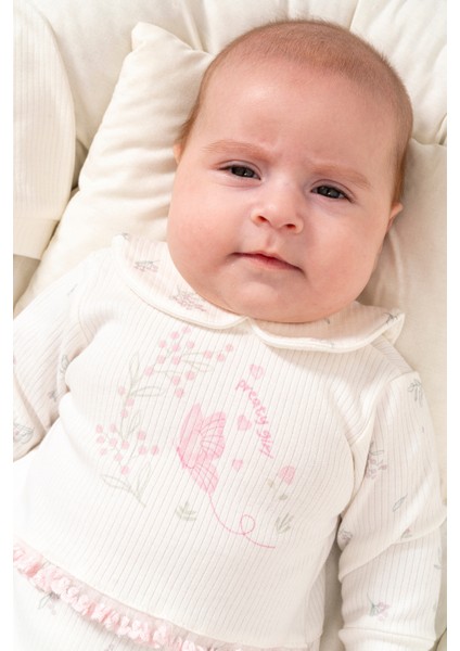 %100 Organik Pamuk Pretty Girl Kız Bebek Lüx Tulum fırsatları