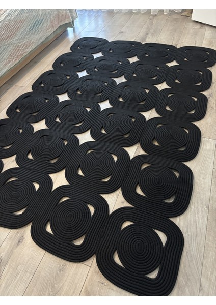 Lavande El Yapımı Halat Kilim – Modern Kare Formlu Dekoratif Tasarım Kilim indirimleri