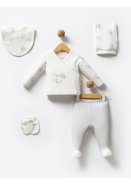 %100 Organik Pamuk Tropical Koala 5 Parça Hastane Çıkış Seti modelleri