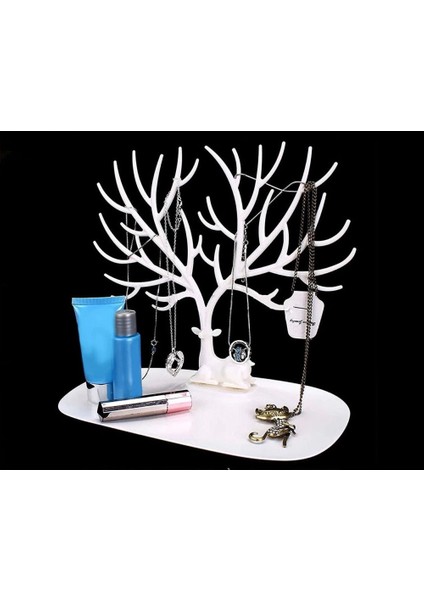 Beyaz Geyik Tasarımlı Takı Mücevher Standı (5148)